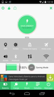 Battery Saver HD android App screenshot 2